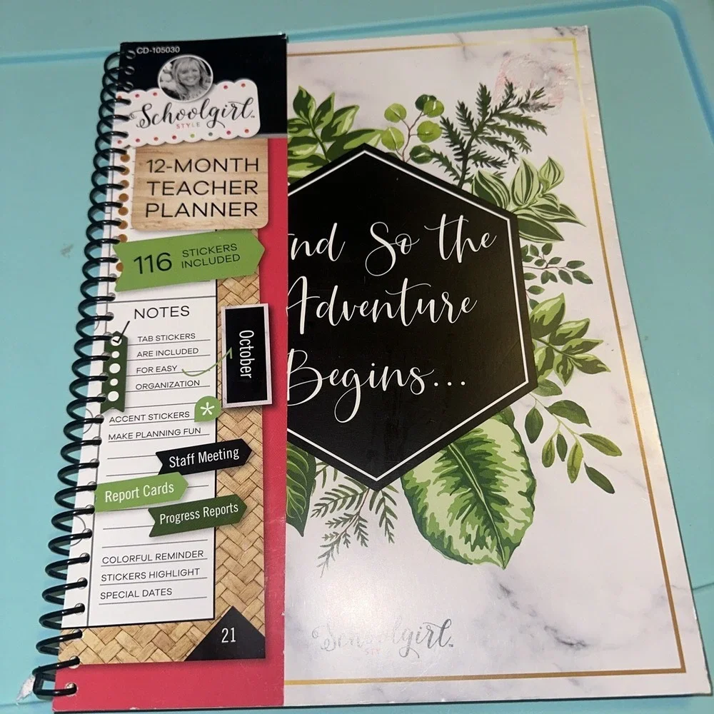 Carson Dellosa Schoolgirl Style 12-Month Undated Teacher Planner with Stickers